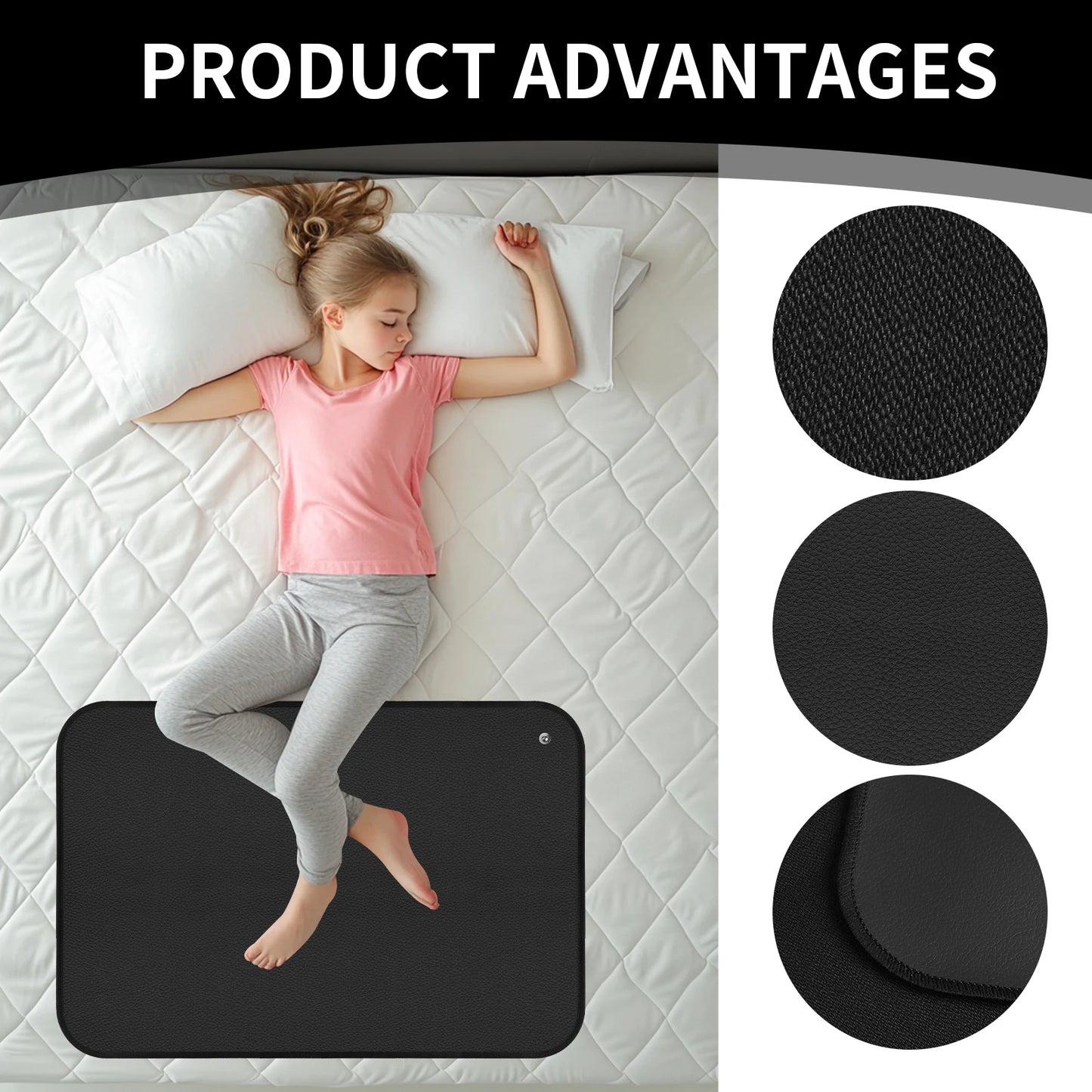 Grounding Mat for Sleep Energy Pain Relief Inflammation Balance Wellness Earth Connected Therapy for Grounding Conductive Rug